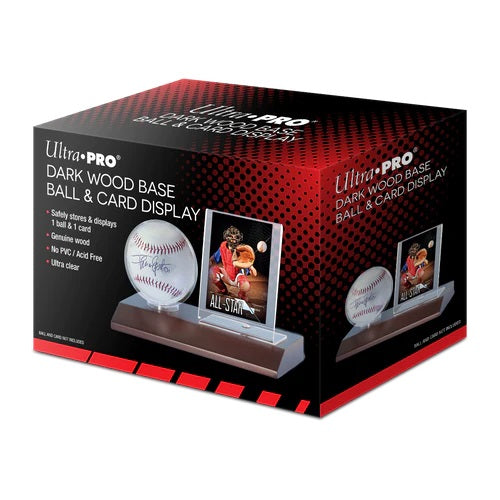 Ultra Pro: UP81674 Baseball & Card Dark Wood Holder