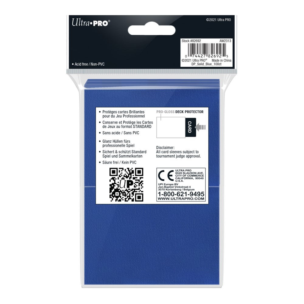 Ultra Pro: UP82692 PRO-Gloss 100ct Standard Deck Protector sleeves: Blue