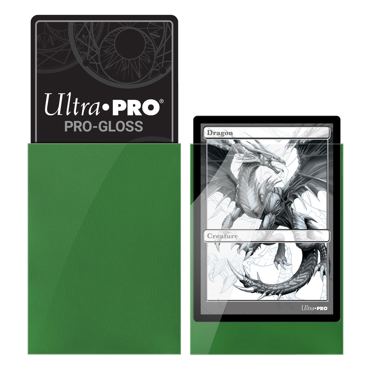 Ultra Pro: UP82693 PRO-Gloss 100ct Standard Deck Protector sleeves: Green