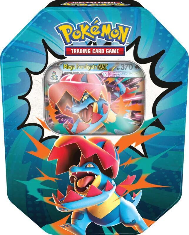 Pokémon TCG Ascended Heroes Mega Feraligatr ex sealed tin