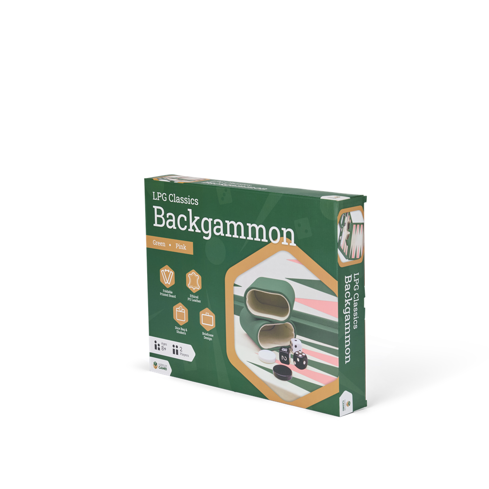 LPG Classics Leather Backgammon Set - Green