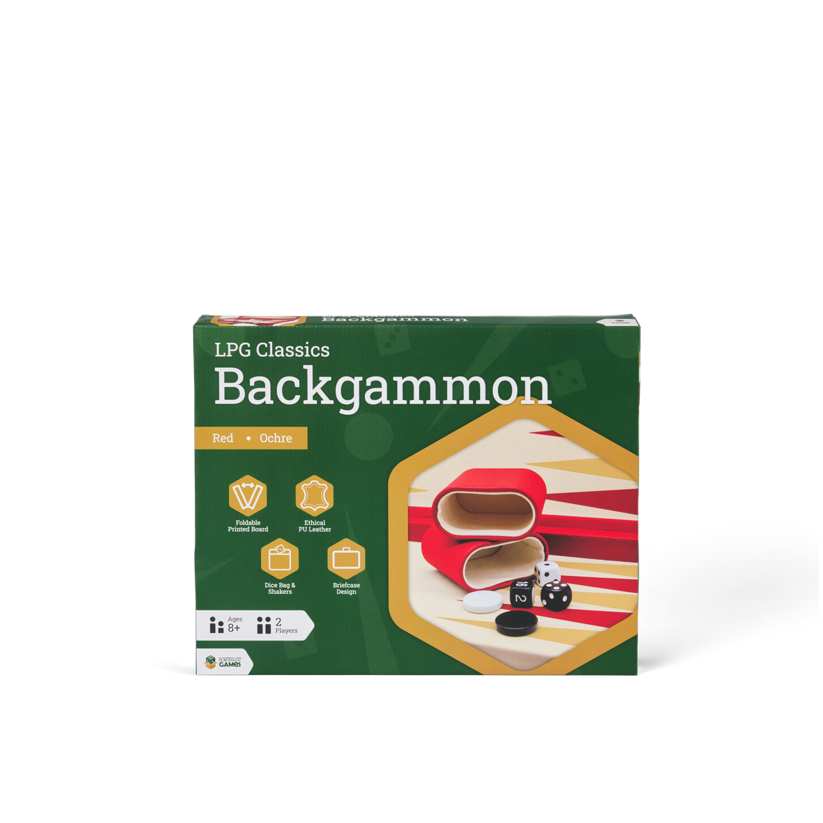 LPG Classics Leather Backgammon Set - Red