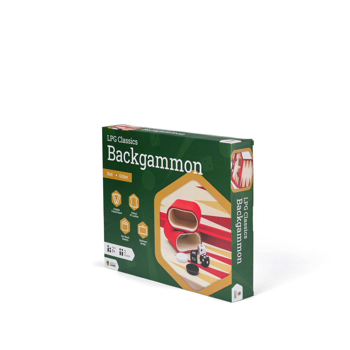 LPG Classics Leather Backgammon Set - Red