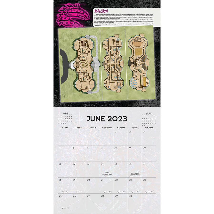 Shadowrun 16 Month Calendar Game Maps