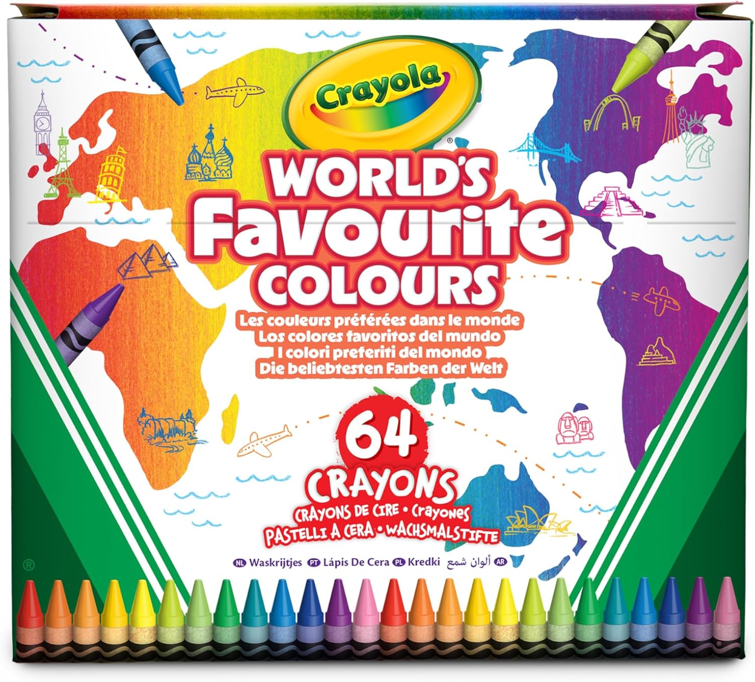 World's Favorite Colors Crayons, 64 Count