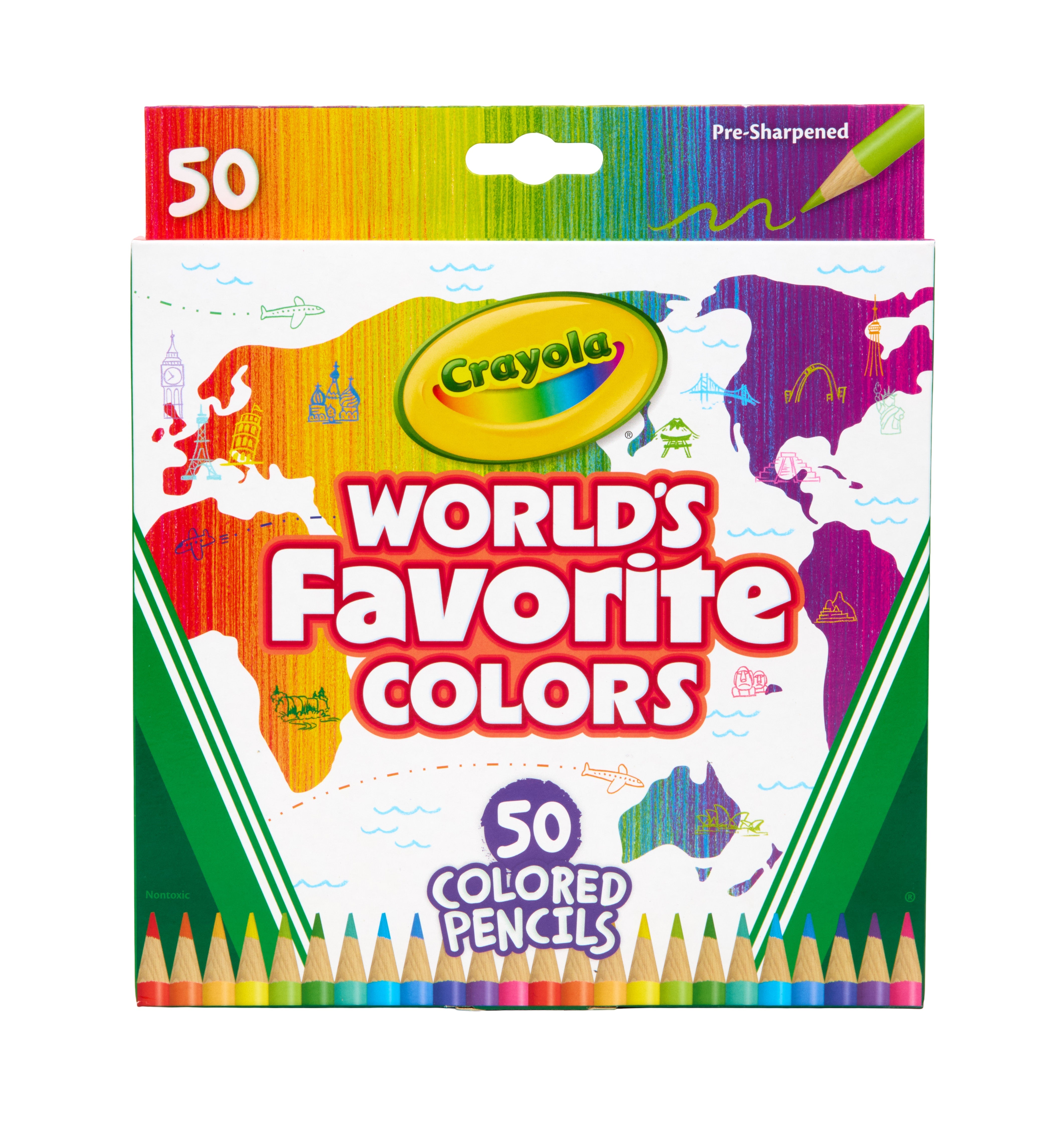 Crayola Colored Pencils - World's Favorite Colors, Set of 50