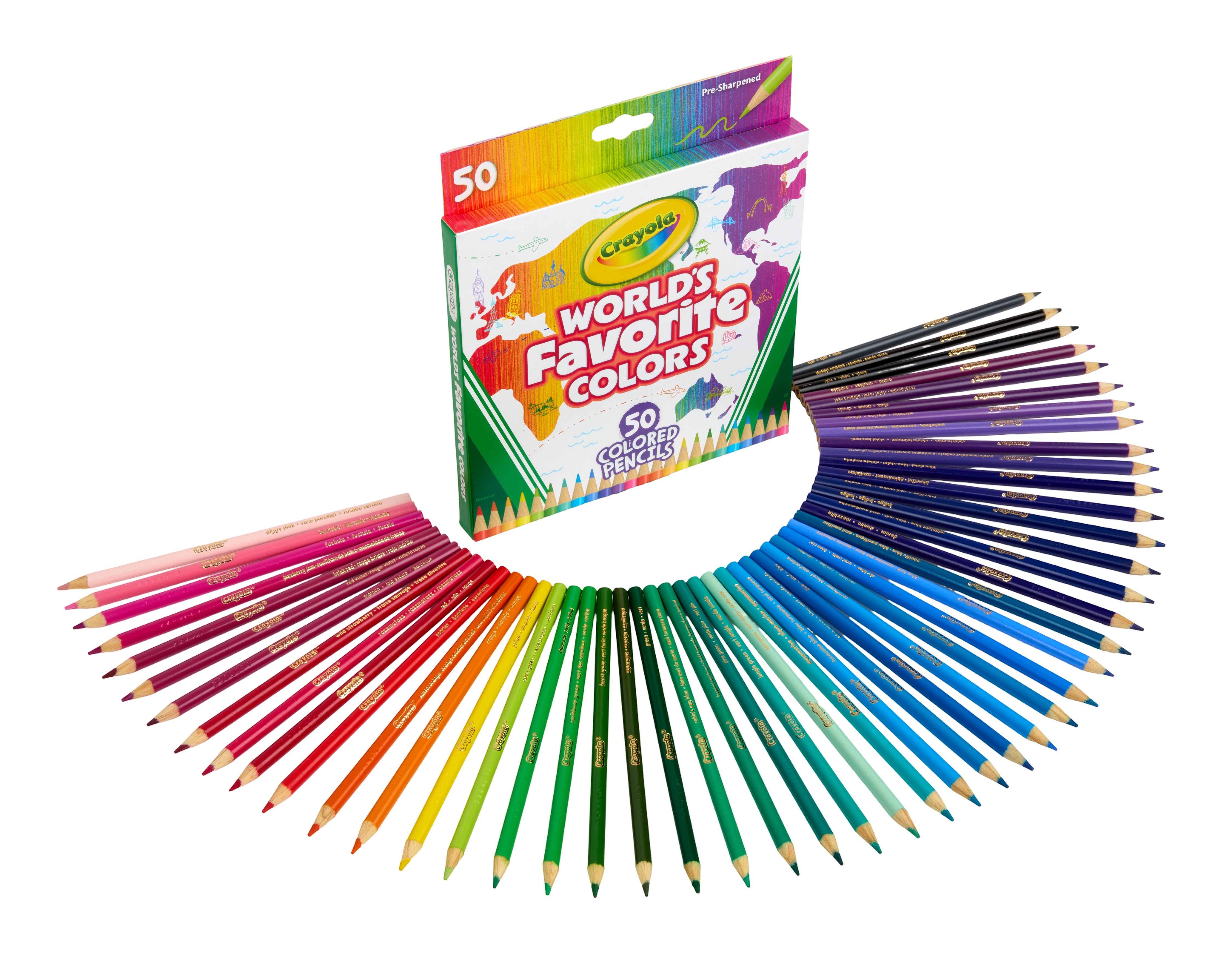 Crayola Colored Pencils - World's Favorite Colors, Set of 50