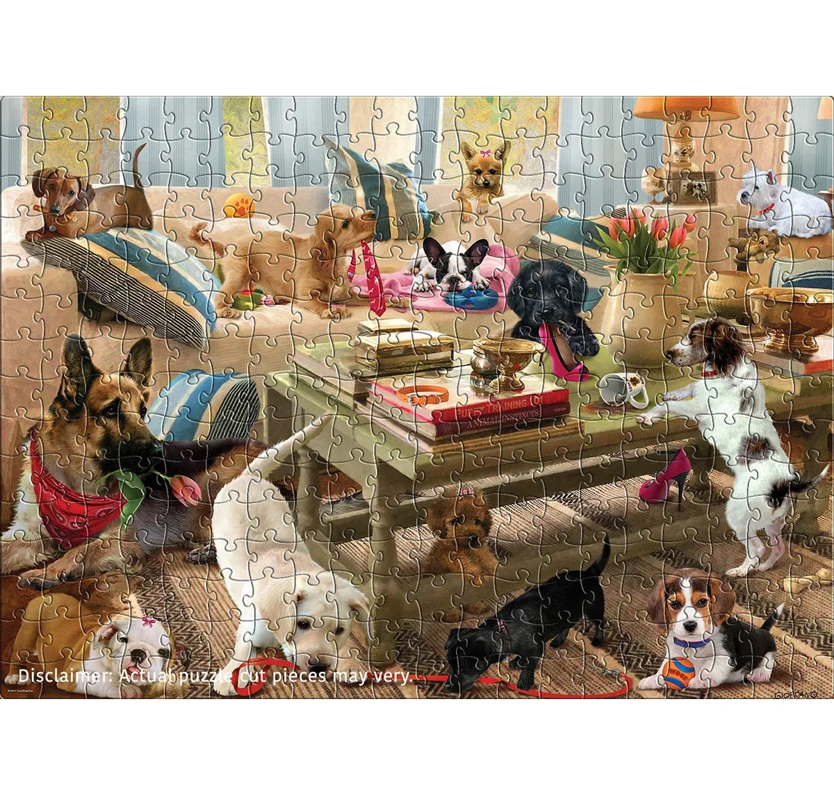 Puzzle - Eurographics - Living Room Pups 300 XL Size Pieces