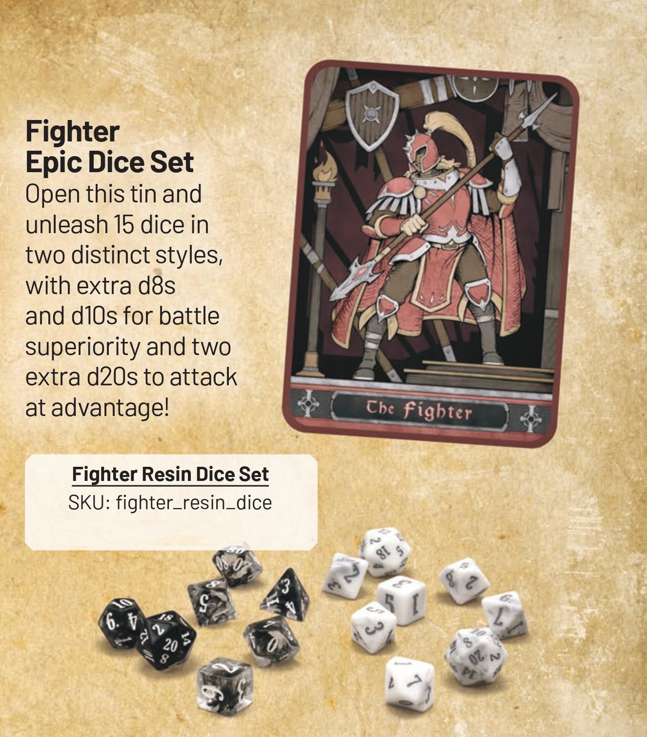 Beadle & Grimm's EPIC Dice Set & Rolling Tray - Fighter