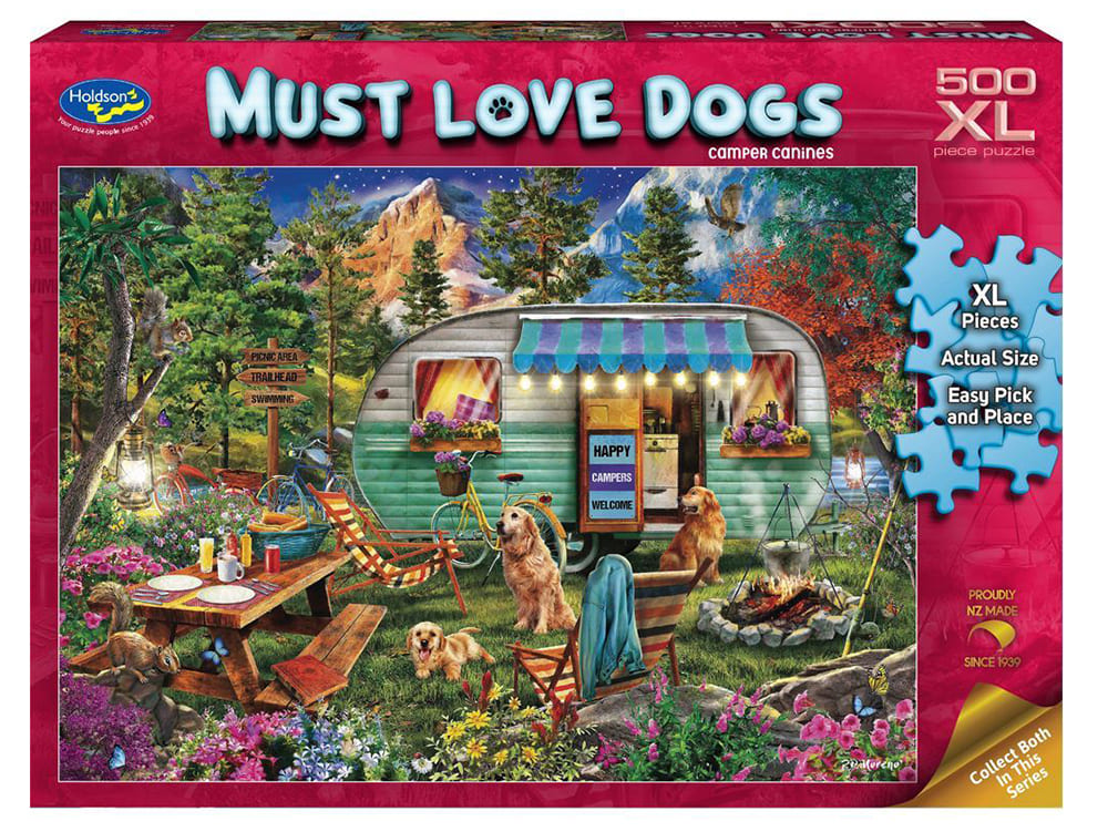 Puzzle - Holdson - Must Love Dogs - Camper Canines 500 XL Size Pieces