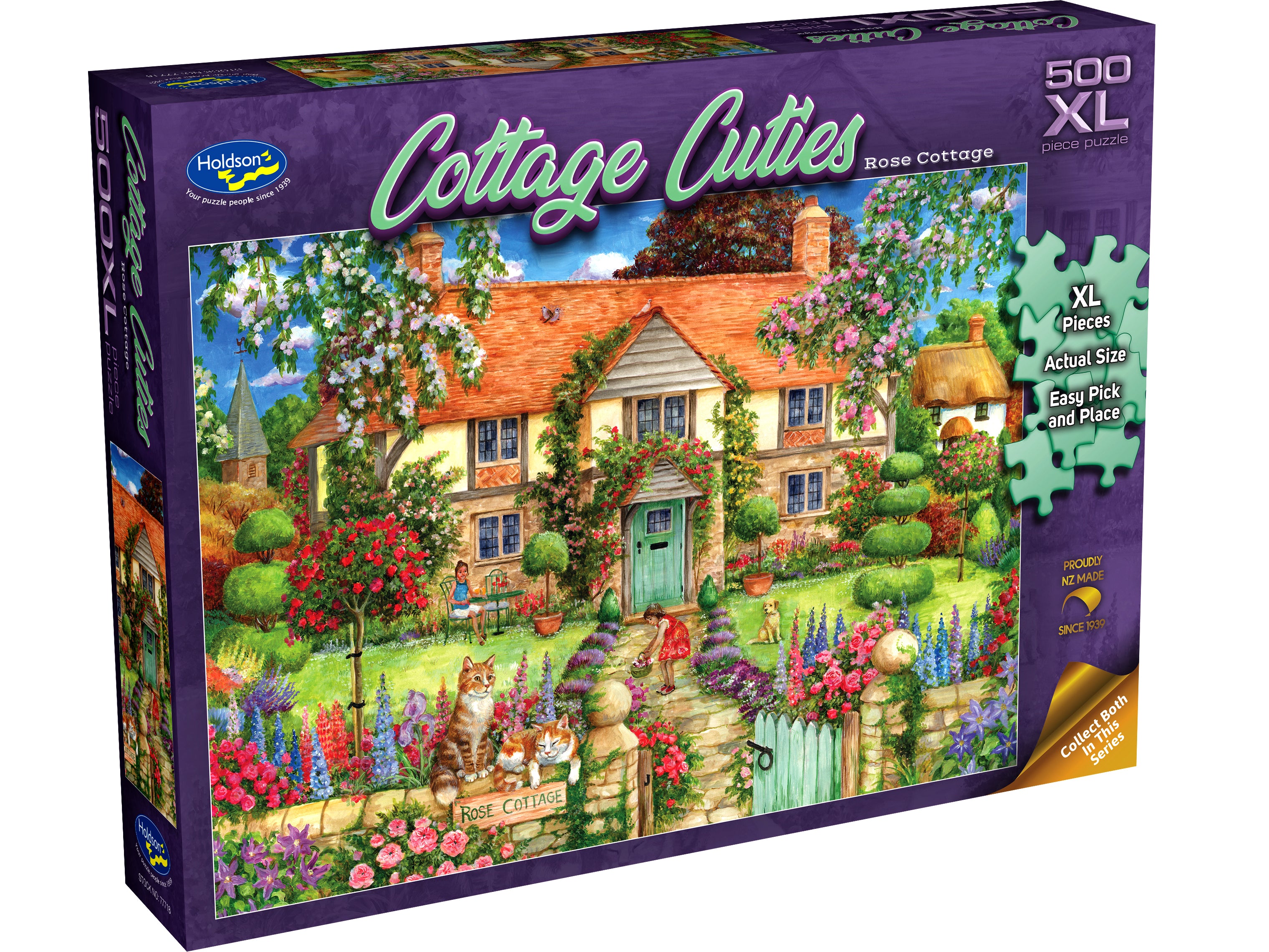 Puzzle - Holdson - Cottage Cuties - Rose Cottage 500 XL Size Pieces