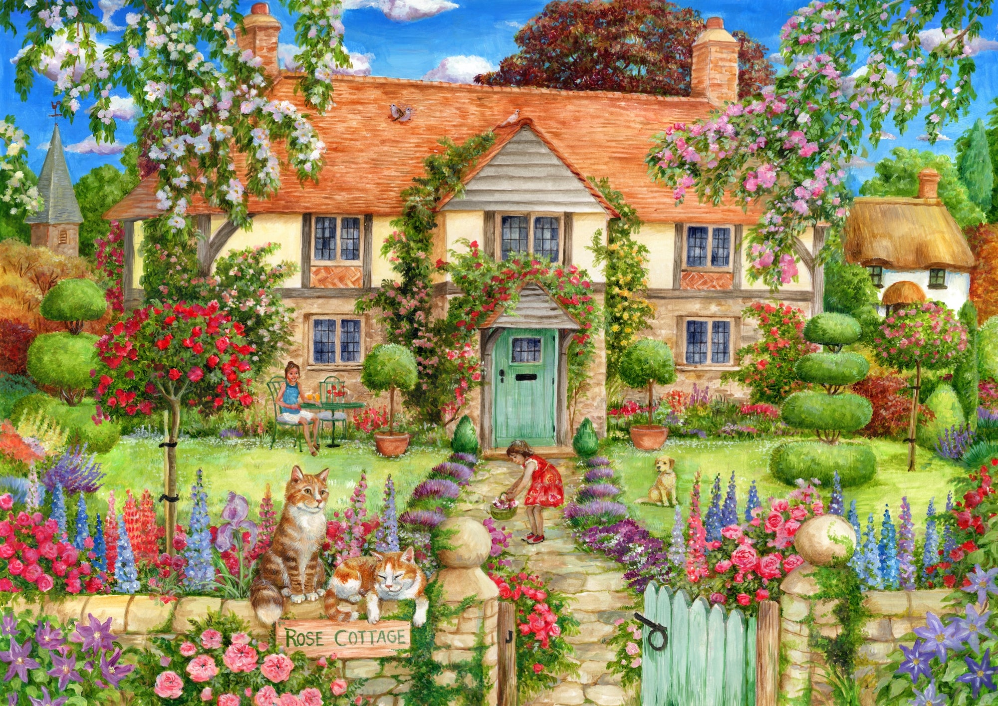 Puzzle - Holdson - Cottage Cuties - Rose Cottage 500 XL Size Pieces