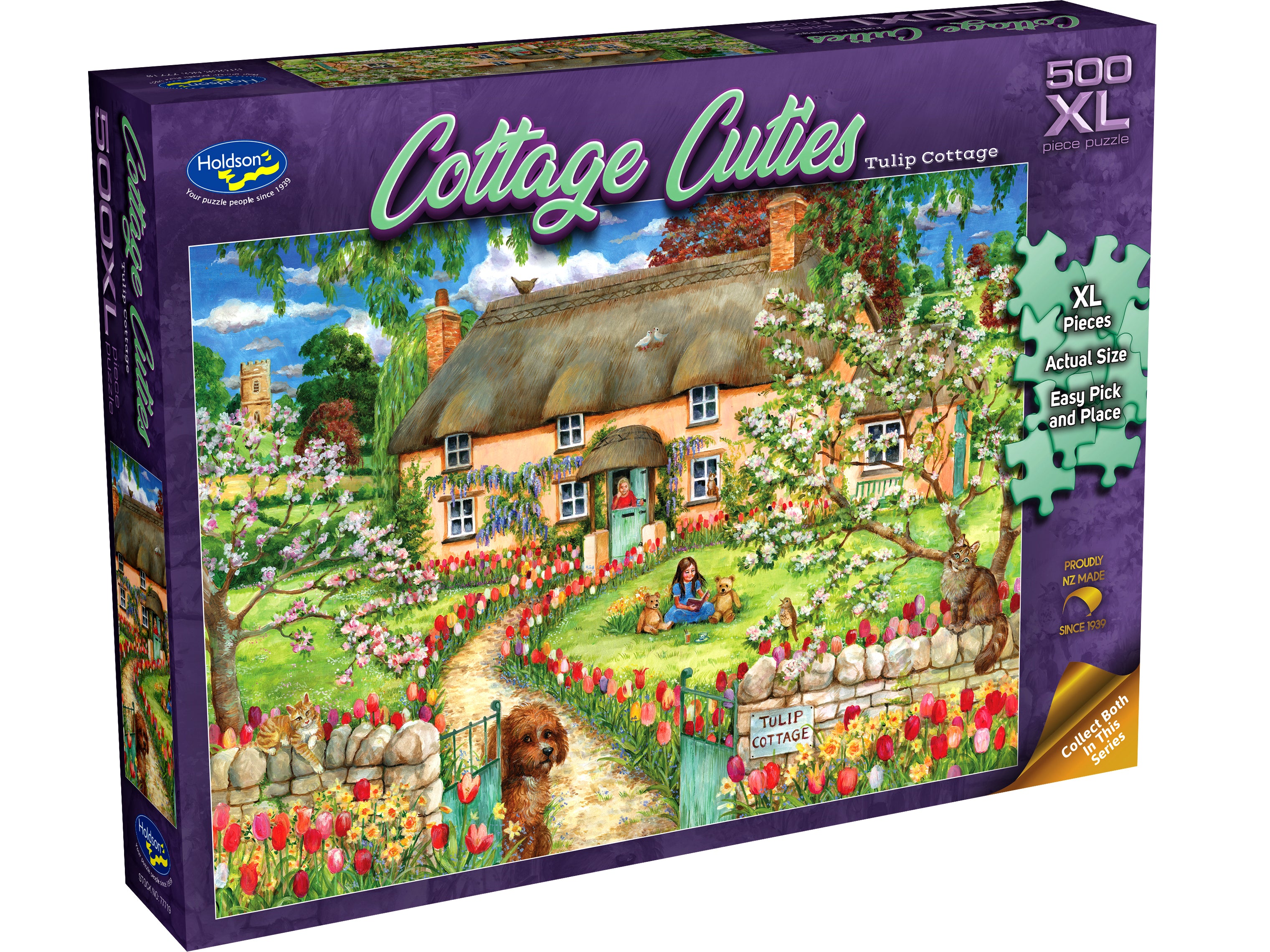 Puzzle - Holdson - Cottage Cuties - Tulip Cottage  500 XL Size Pieces