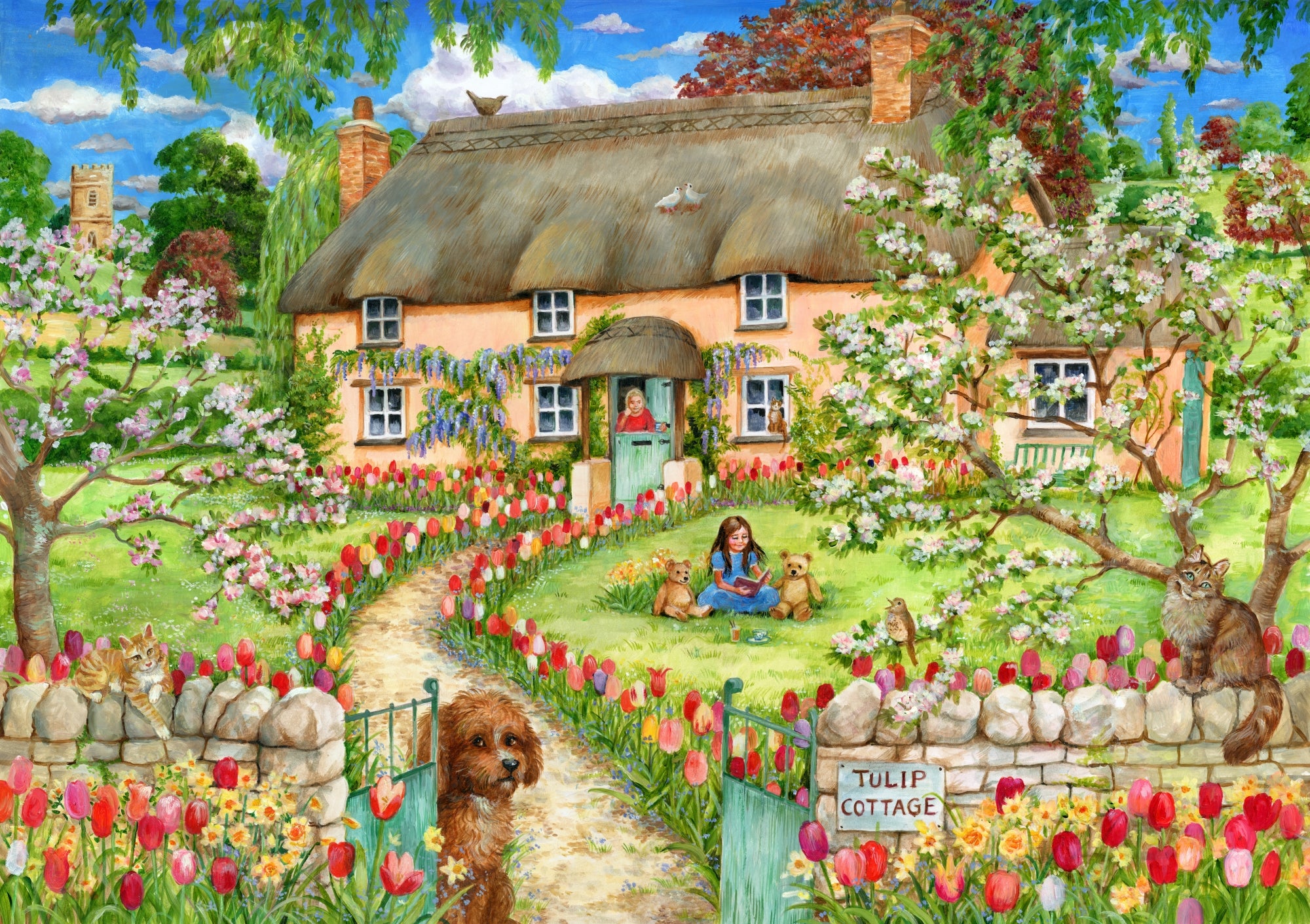 Puzzle - Holdson - Cottage Cuties - Tulip Cottage  500 XL Size Pieces