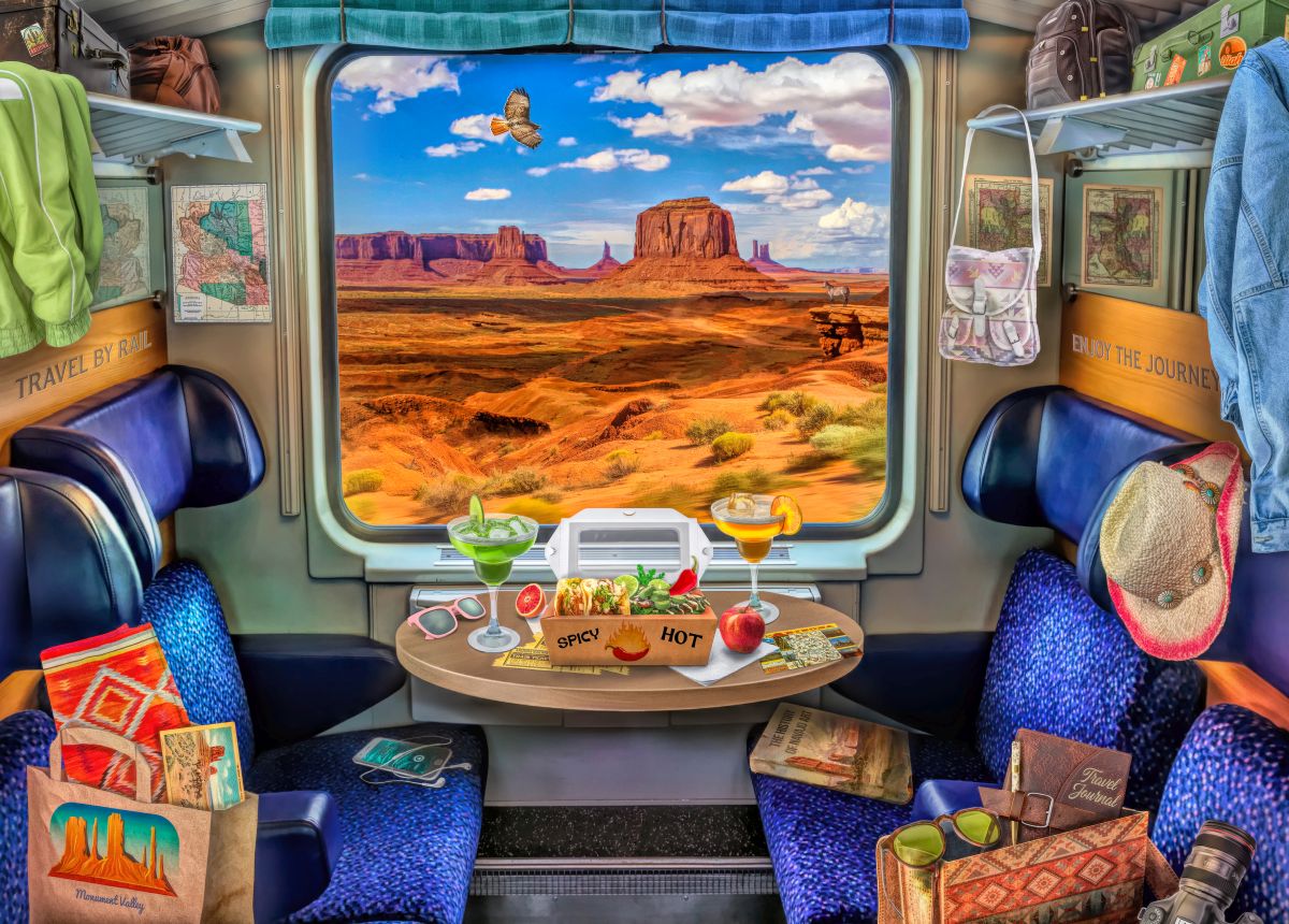 Puzzle - Holdson - The Travelers Window - Monument Valley Train - 1000pc