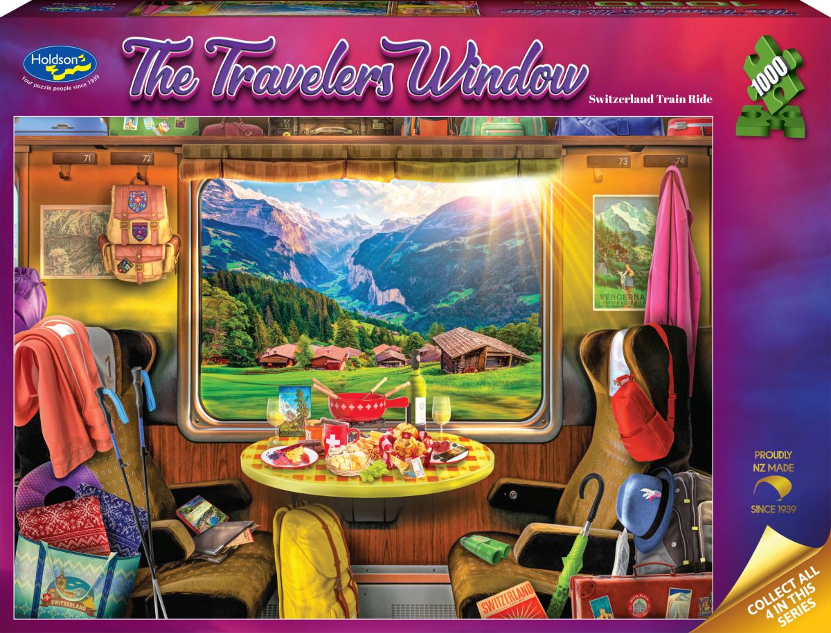 Puzzle - Holdson - The Travelers Window - Switzerland Train Ride - 1000pc
