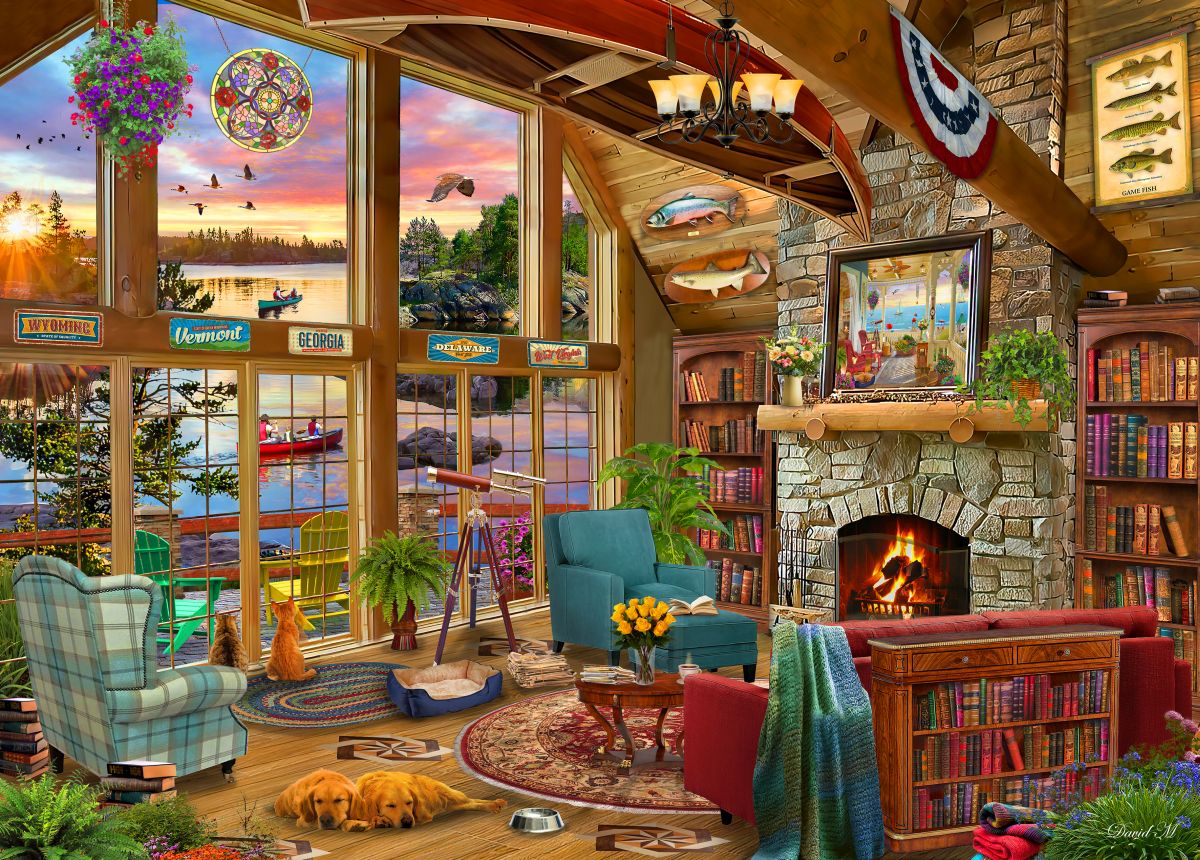Puzzle - Holdson - Room with a View - Sunset Lodge - 1000pc