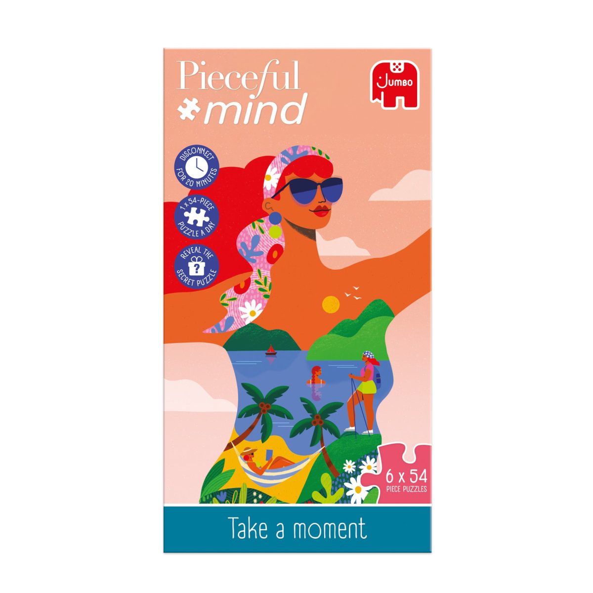 Puzzle - Jumbo - Pieceful Mind - Take a Moment, 6 x 54pc Puzzles