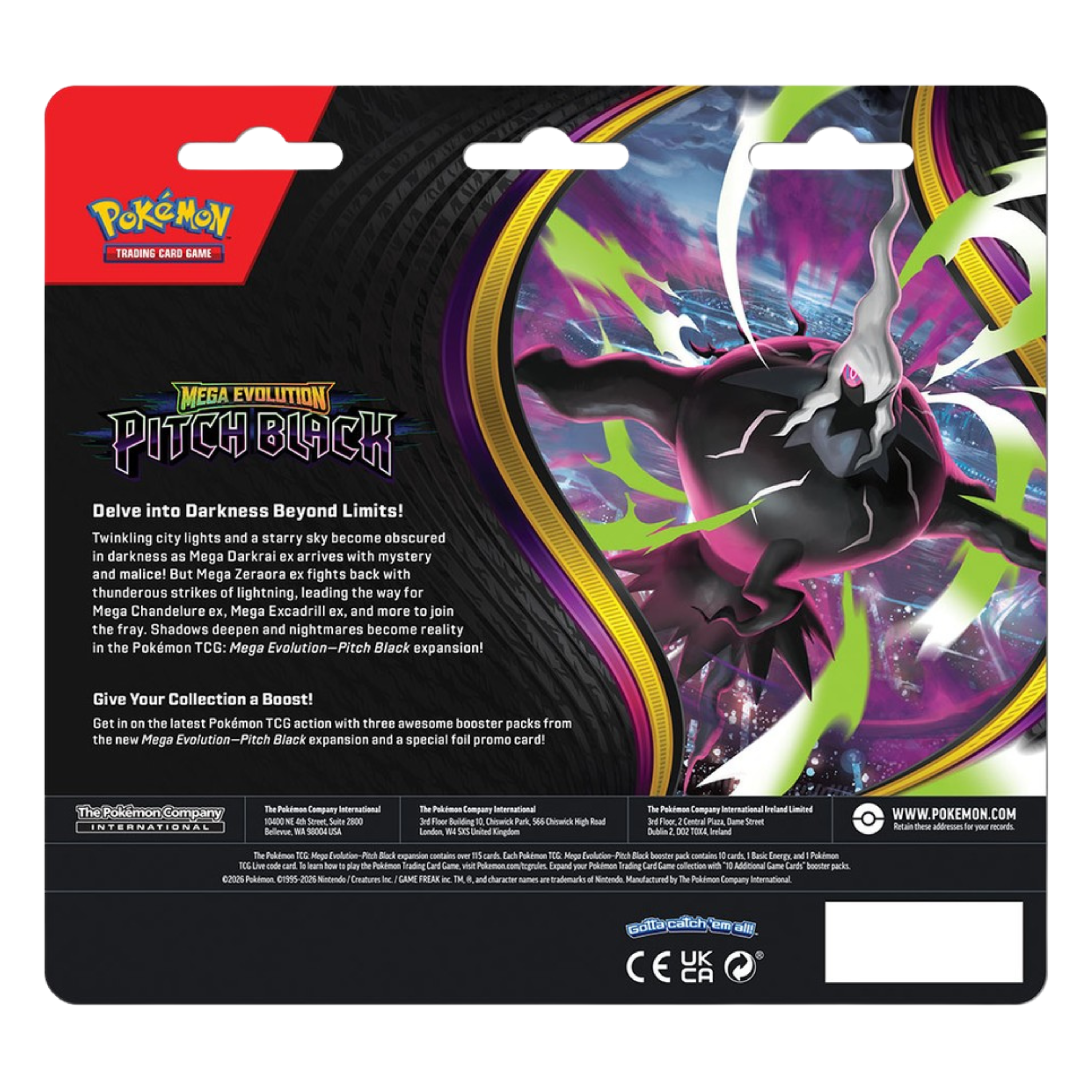 Pokémon TCG: Mega Evolutions Pitch Black 3-Pack Blister