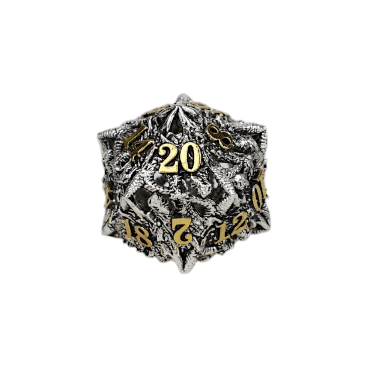 LPG Dice Dragon Rage Dice Set Chrome/Gold