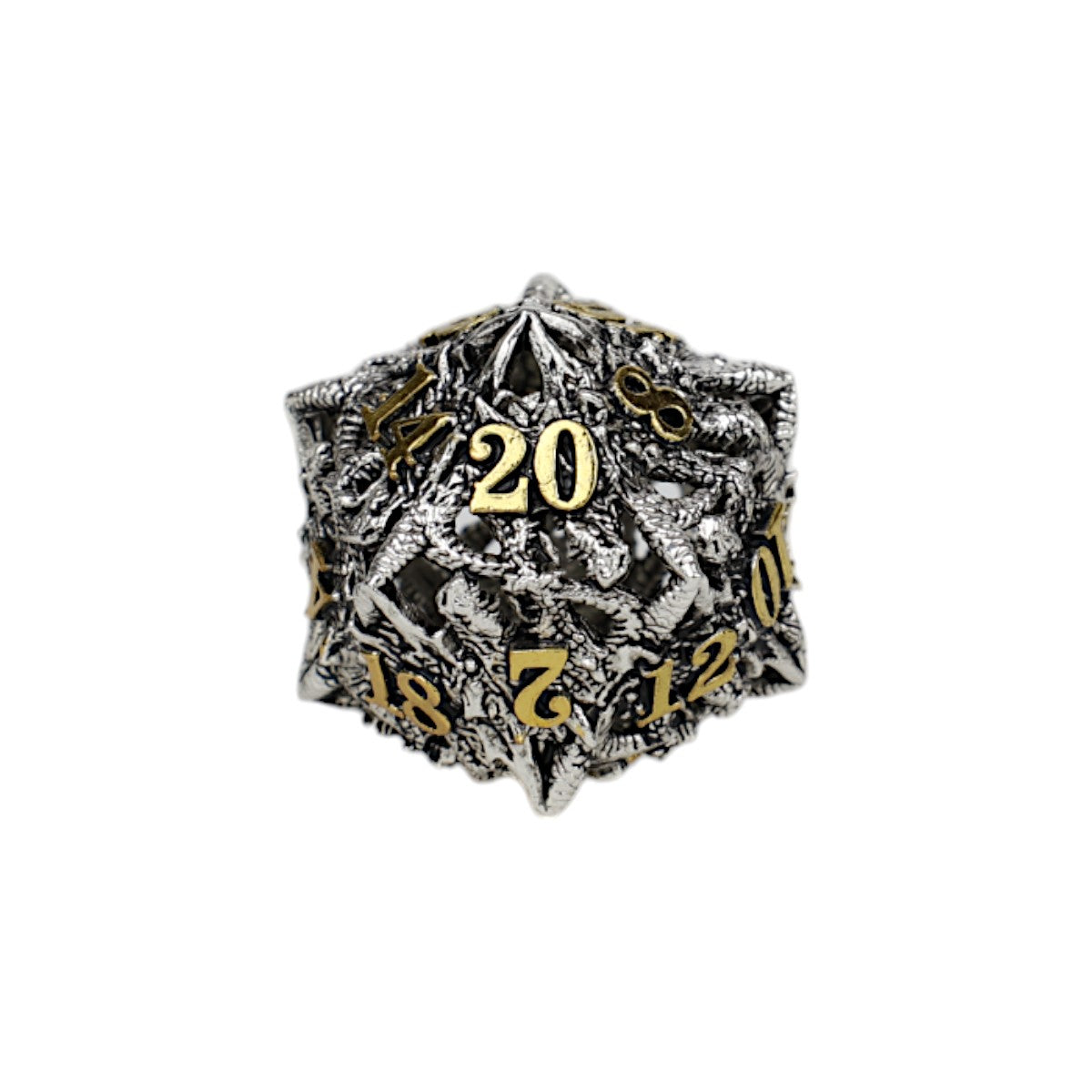 LPG Dice Dragon Rage Dice Set Chrome/Gold