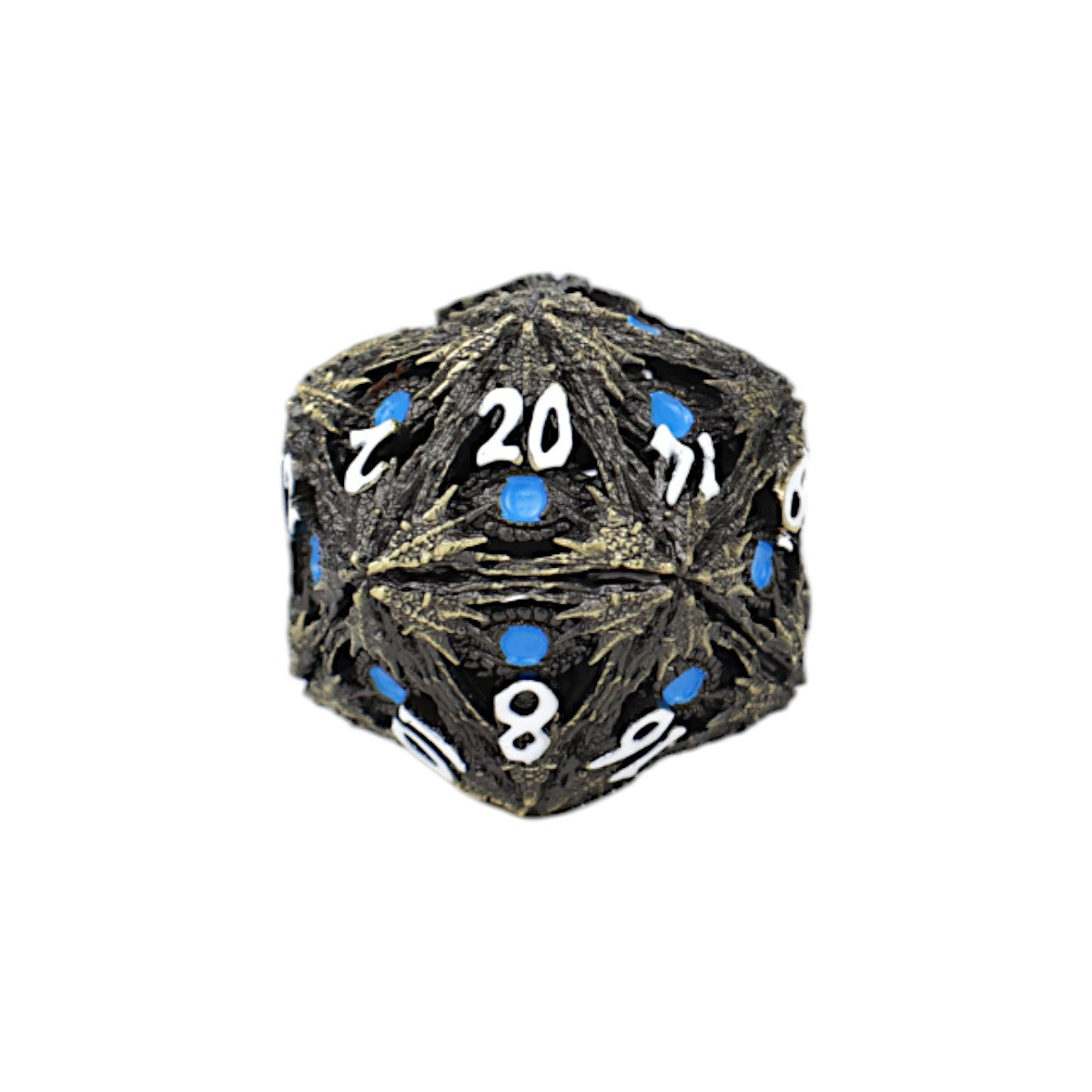 LPG Dice Dragon Eye Dice Set Tarnished Gold/Blue