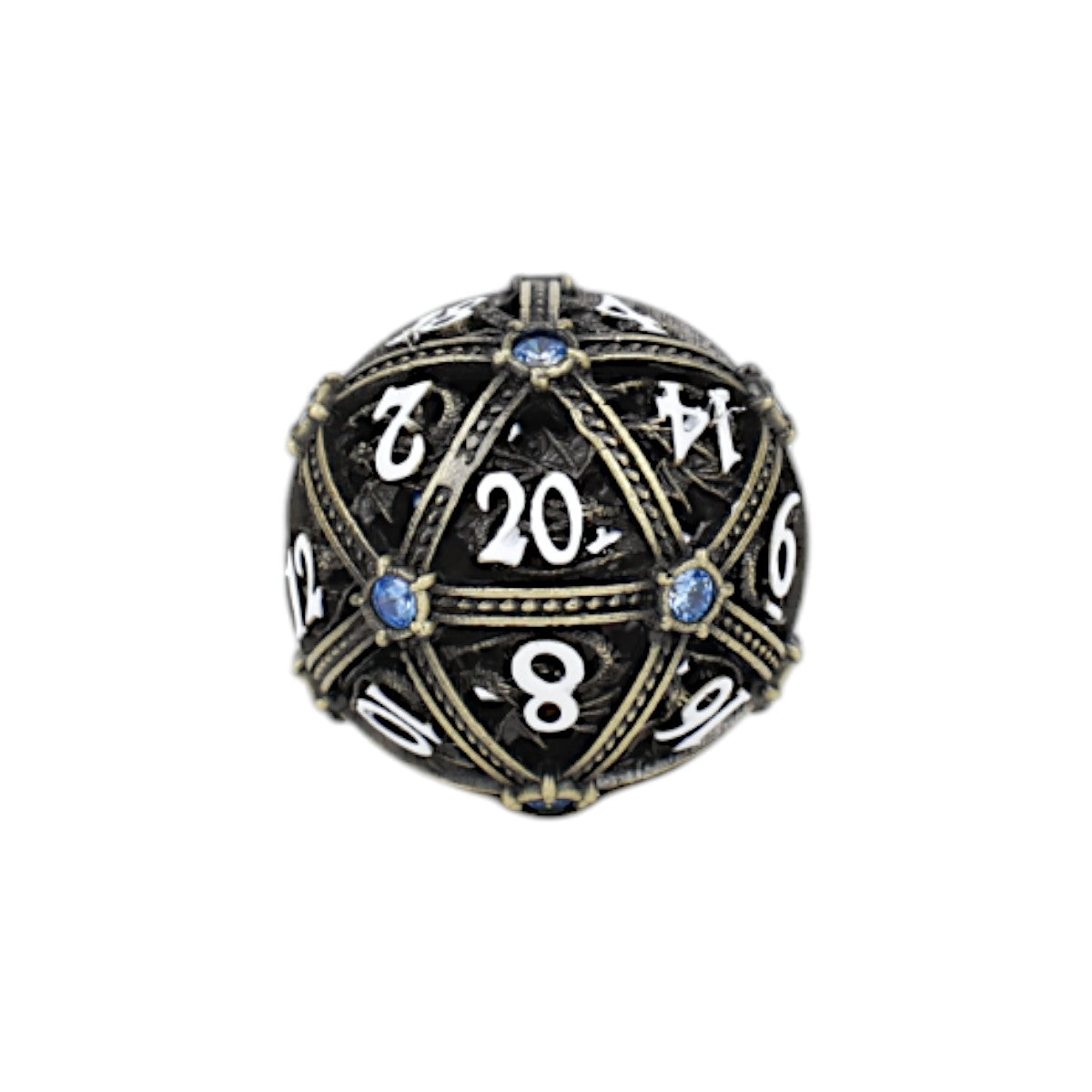 LPG Dice Hoard Guardian Dice Set Tarnished Gold/Blue