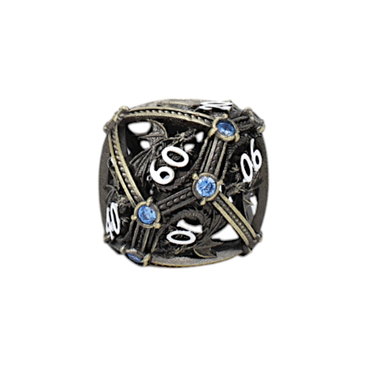LPG Dice Hoard Guardian Dice Set Tarnished Gold/Blue