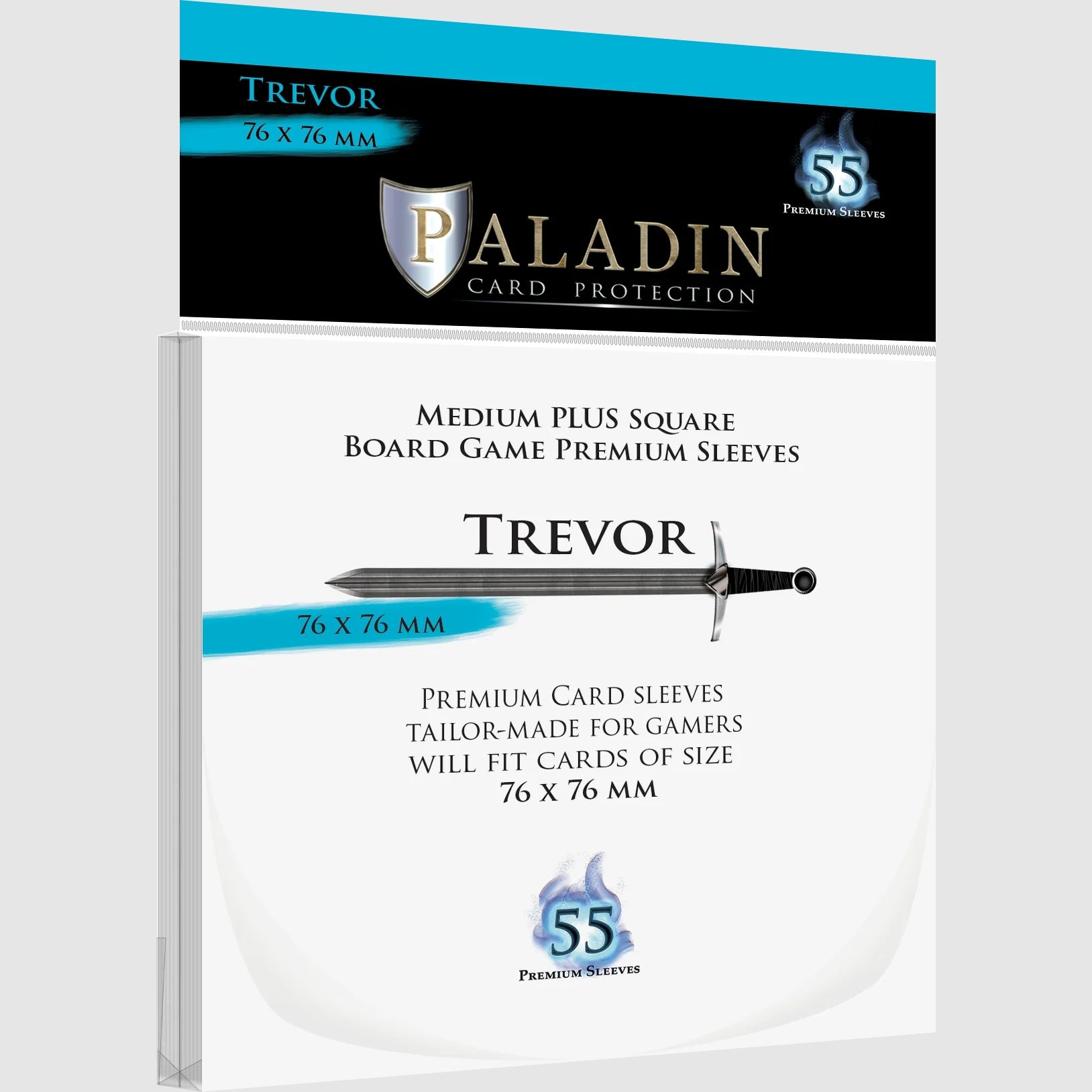 Paladin Clear Sleeves - Trevor (76mm X 76mm) (55 Sleeves Per Pack)