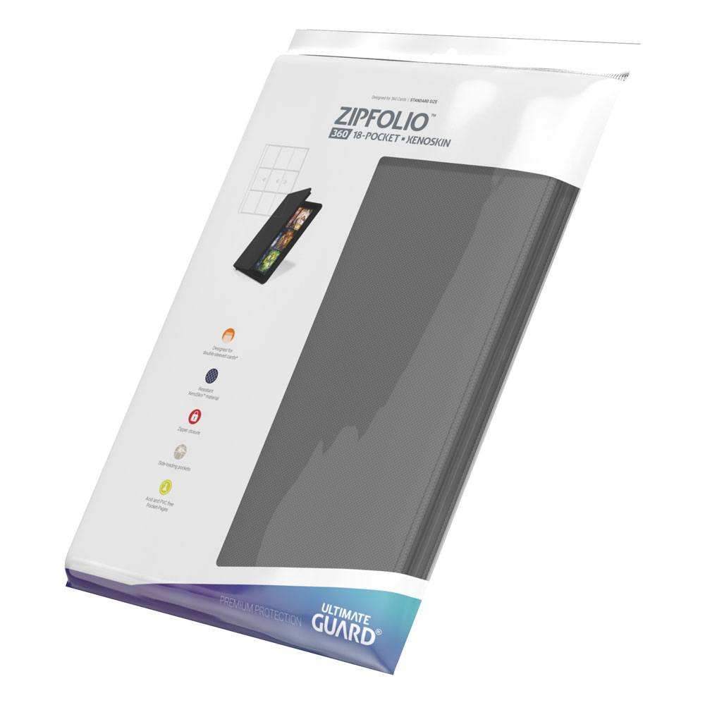 Ultimate Guard: Portfolio – 18-Pocket XenoSkin ZipFolio 360 – Grey