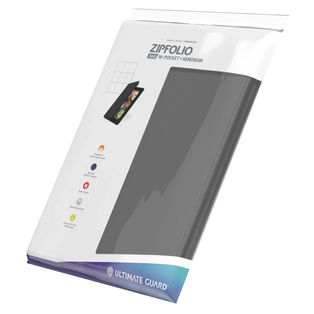 Ultimate Guard ZipFolio 360 18-Pocket XenoSkin Binder – Grey