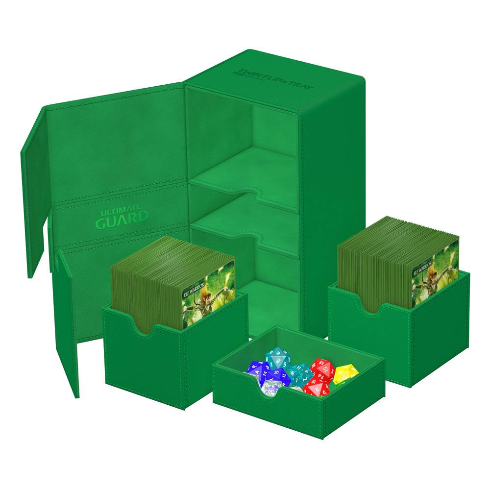 Ultimate Guard: Deck Box – XenoSkin Monocolor Twin Flip'n'Tray 200+ – Green